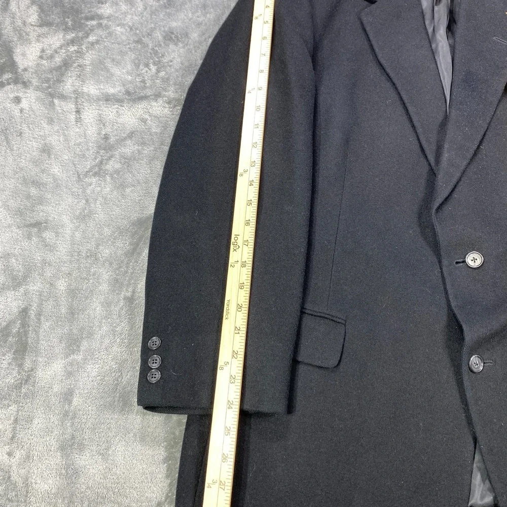 Vintage Camel Hair Blazer 46L Black Two Button Sport Coat Old Money Suit Jacket